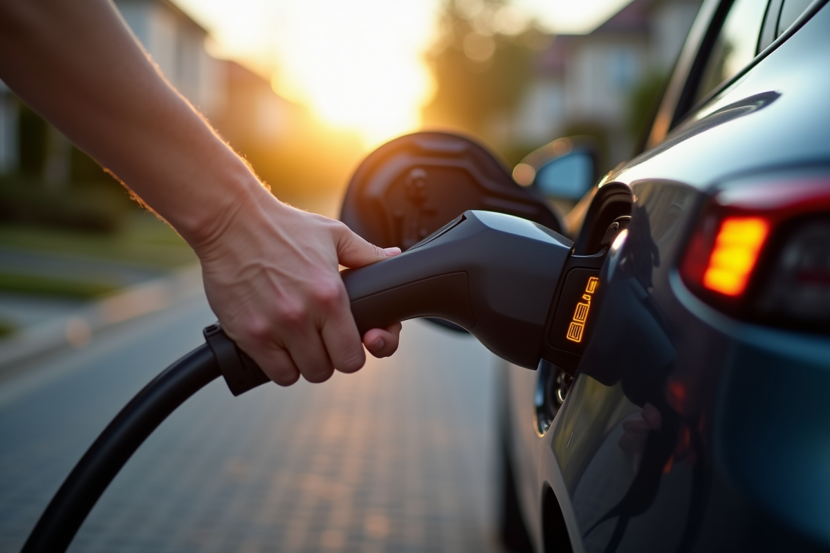 Main débranchant le chargeur électrique d