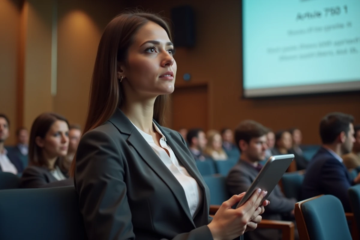 Jeune femme attentive lors d