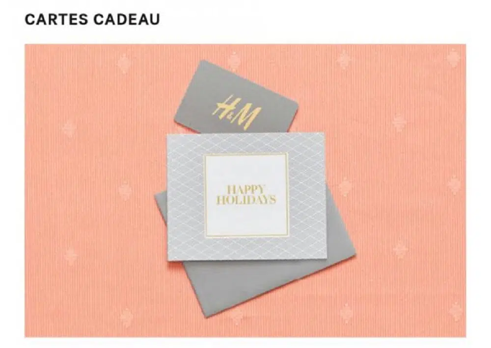 utiliser une carte cadeau sur H&M